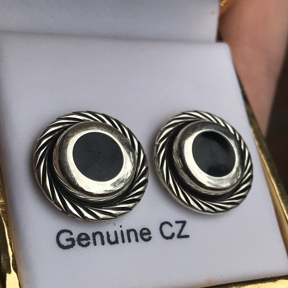 Sterling Silver Black Onyx Earrings